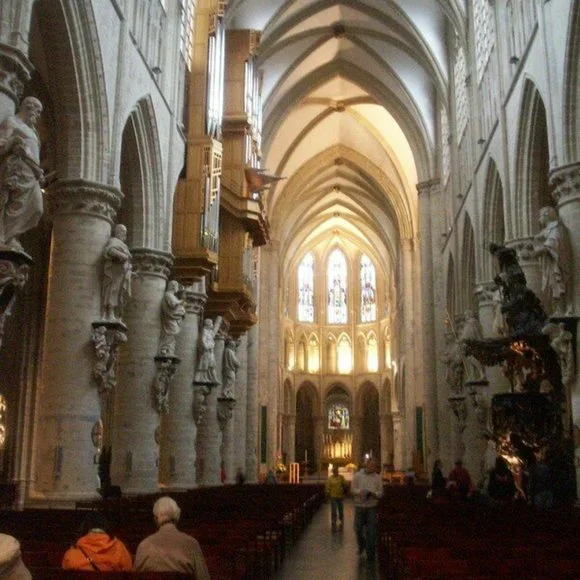 Antique Lithograph 'Interieur De St Gudule' - Picture 2 of 12